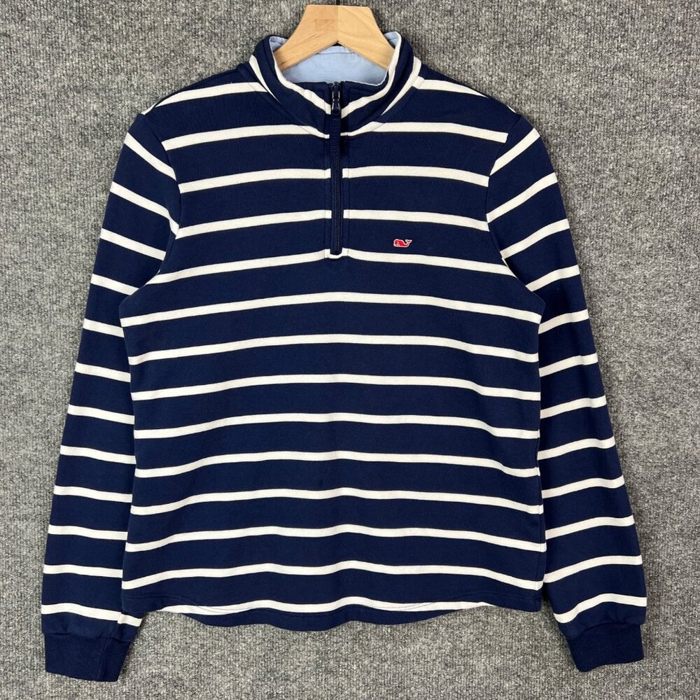 Vineyard Vines Blue Women's  SZ XS Striped‎ 1/4 Zip Pullover XSMALL